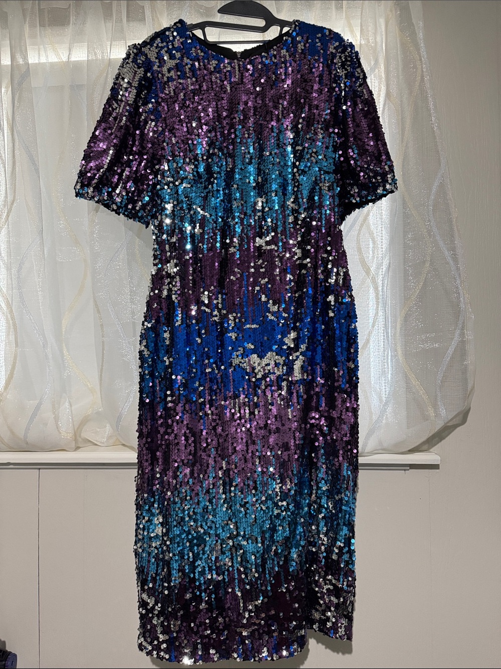 Sugarlips Blue & Purple Sequin Midi Dress